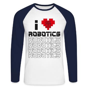 Robot Robotics Engineer Heart I - Unisex Long Sleeve Baseball T-Shirt - white/navy - Front - Nik (191cm)