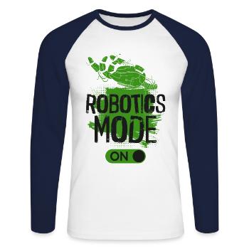 Robot Robotics Engineer Robotics - Unisex Long Sleeve Baseball T-Shirt - white/navy - Front - Nik (191cm)