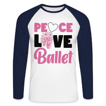 Ballet Dancer Dance Girl Ballerina - Unisex Baseballshirt langarm - Weiß/Navy - Vorne - Nik (191cm)