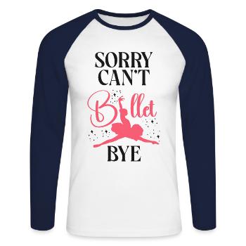 Ballet Dancer Dance Girl Ballerina - Unisex Baseballshirt langarm - Weiß/Navy - Vorne - Nik (191cm)