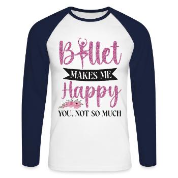 Ballet Dancer Dance Girl Ballerina - Unisex Baseballshirt langarm - Weiß/Navy - Vorne - Nik (191cm)