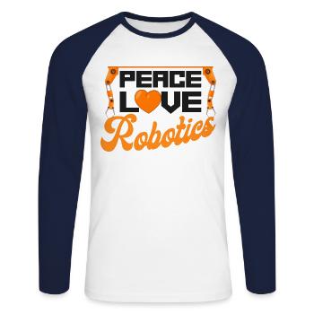 Ingénieur en robotique robotique femme - T-shirt baseball manches longues Homme - blanc/marine - Devant - Nik (191cm)