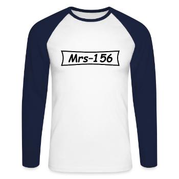 Panzerknacker number Oma 156 - Unisex Long Sleeve Baseball T-Shirt - white/navy - Front - Nik (191cm)