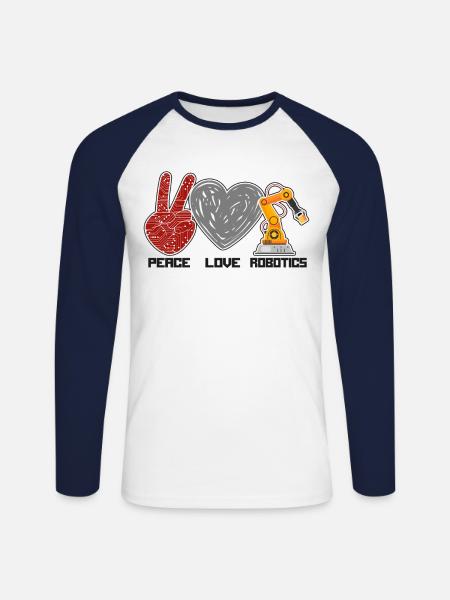 Robot Robotics Engineer Female - Unisex Long Sleeve Baseball T-Shirt - white/navy