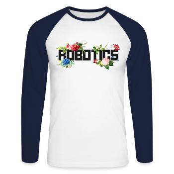 Robot Robotics Engineer Flower - Unisex Long Sleeve Baseball T-Shirt - white/navy - Front - Nik (191cm)