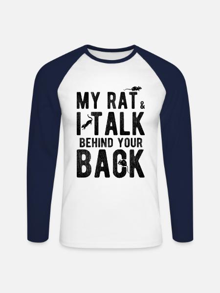 Nagetier Maus Ratte - Unisex Baseballshirt langarm - Weiß/Navy