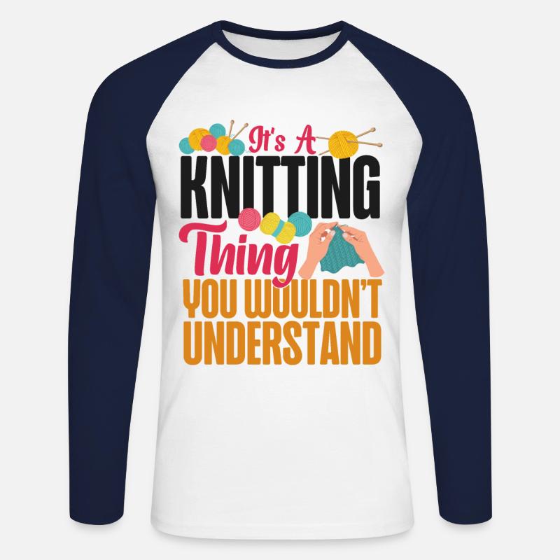 Knitting Knitter It's A Knitting - Unisex Long Sleeve Baseball T-Shirt - white/navy