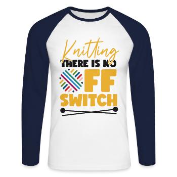 Knitting Knitter Knitting There Is - Unisex Long Sleeve Baseball T-Shirt - white/navy - Front - Nik (191cm)