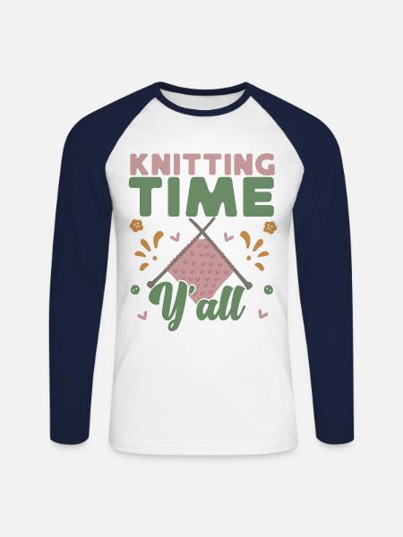 Knitting Knitter Knitting Time - Unisex Long Sleeve Baseball T-Shirt - white/navy