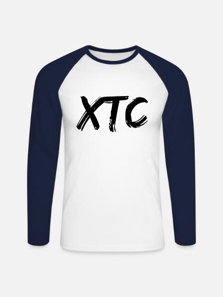 XTC lettering - Unisex Long Sleeve Baseball T-Shirt - white/navy