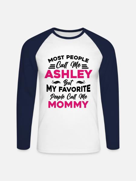 Ashley nom Maman m'appellent Ashley - T-shirt baseball manches longues Homme - blanc/marine