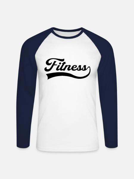 Lettrage d’aptitude - T-shirt baseball manches longues Homme - blanc/marine