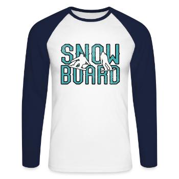 Planche à neige - T-shirt baseball manches longues Homme - blanc/marine - Devant - Nik (191cm)