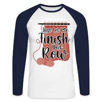 Tricoter Tricoter Laisse-moi - T-shirt baseball manches longues Homme - blanc/marine - Devant - Nik (191cm)