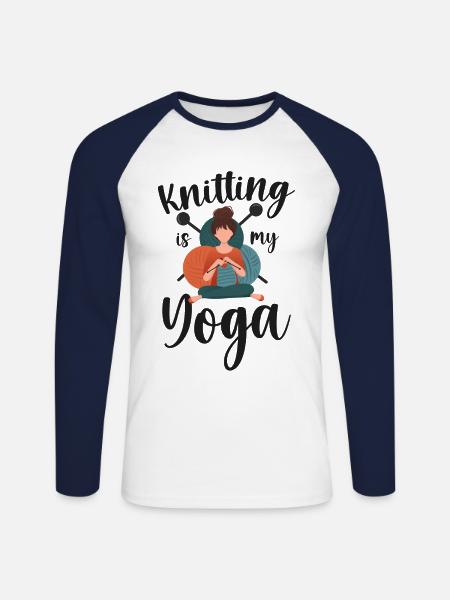 Knitting Knitter Knitting Is My - Unisex Long Sleeve Baseball T-Shirt - white/navy