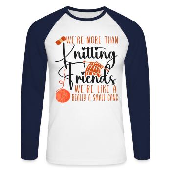 Tricoter Tricoter Nous sommes plus que - T-shirt baseball manches longues Homme - blanc/marine - Devant - Nik (191cm)