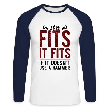 Maschinen-Bediener Maschinenführer Machinist - Unisex Baseballshirt langarm - Weiß/Navy - Vorne - Nik (191cm)