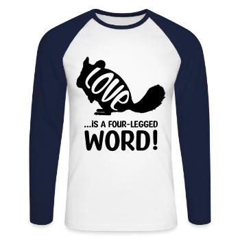 Chinchilla Love Is A Four-legged Word - Unisex Long Sleeve Baseball T-Shirt - white/navy - Front - Nik (191cm)