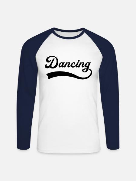 Dancing lettering - Unisex Long Sleeve Baseball T-Shirt - white/navy