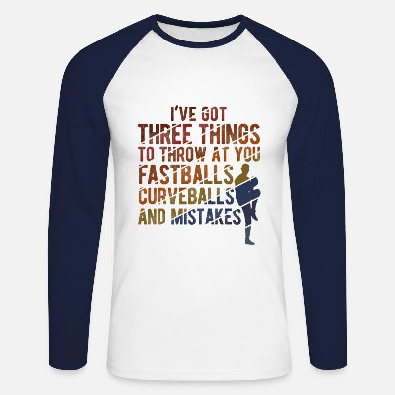 Baseball - Unisex Baseballshirt langarm - Weiß/Navy