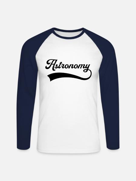 Astronomy lettering - Unisex Long Sleeve Baseball T-Shirt - white/navy