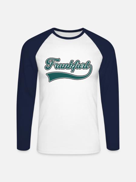 Lettrage de Francfort - T-shirt baseball manches longues Homme - blanc/marine