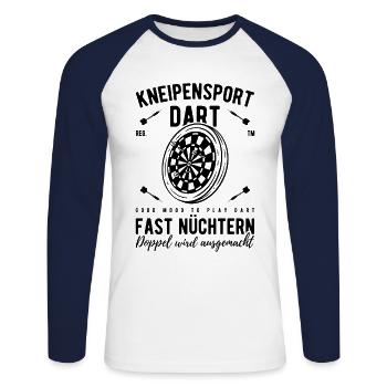 Kneipensport Dart Fast Nüchtern Doppel Wird Ausgem - Unisex Baseballshirt langarm - Weiß/Navy - Vorne - Nik (191cm)