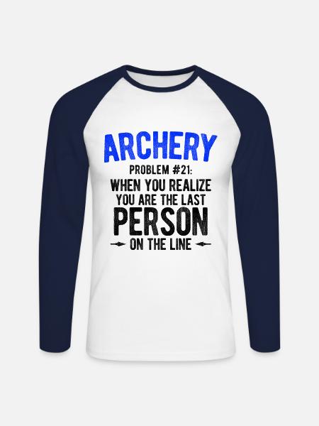 Bogenschießen Archery - Unisex Baseballshirt langarm - Weiß/Navy