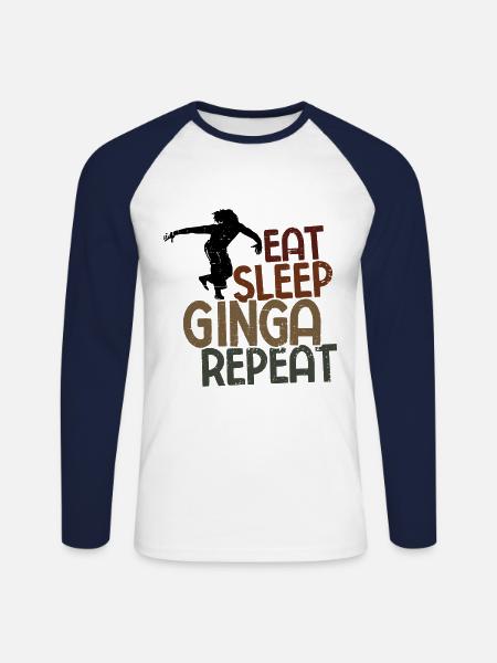 Capoeira - Unisex Baseballshirt langarm - Weiß/Navy