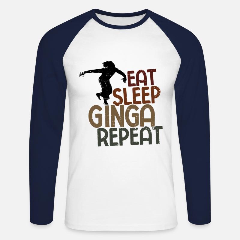 Capoeira - Unisex Baseballshirt langarm - Weiß/Navy