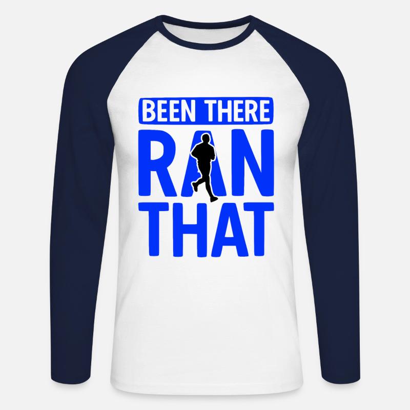 Läufer Joggen - Unisex Baseballshirt langarm - Weiß/Navy