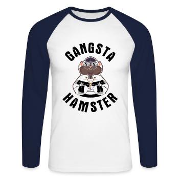 Nagetier Hamster - Unisex Baseballshirt langarm - Weiß/Navy - Vorne - Nik (191cm)