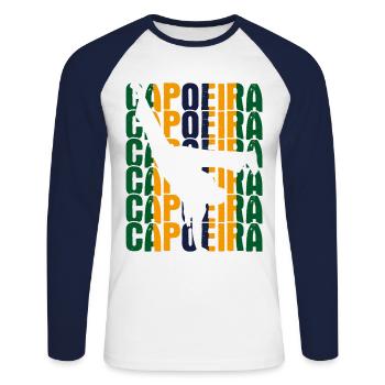 Capoeira - Unisex Baseballshirt langarm - Weiß/Navy - Vorne - Nik (191cm)