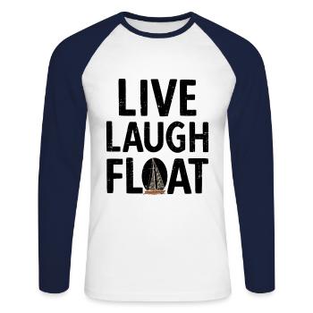 Segelboot Kapitän Spruch Zum Segeln - Unisex Baseballshirt langarm - Weiß/Navy - Vorne - Nik (191cm)