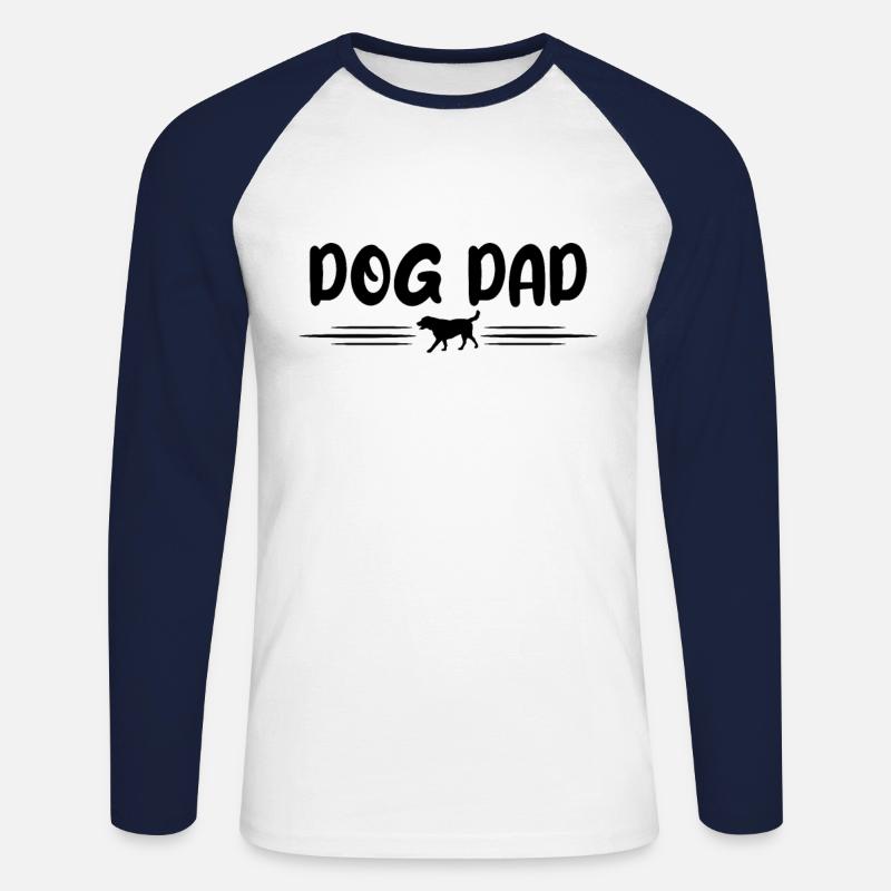 Hunde Papa - Unisex Baseballshirt langarm - Weiß/Navy