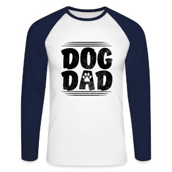 Dogs Papa - Unisex Long Sleeve Baseball T-Shirt - white/navy - Front - Nik (191cm)
