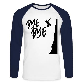 Bye Bye Cliff Diver Cliff Diving Tombstoning Cliff - Unisex Long Sleeve Baseball T-Shirt - white/navy - Front - Nik (191cm)
