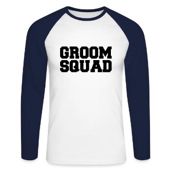 Bräutigam groom JGA - Unisex Long Sleeve Baseball T-Shirt - white/navy - Front - Nik (191cm)
