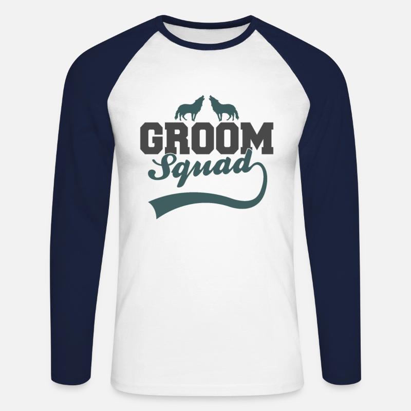 Bräutigam's Wolfsrudel - Unisex Baseballshirt langarm - Weiß/Navy