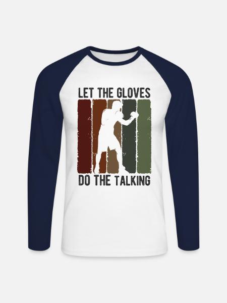 Boxsport Boxing - Unisex Baseballshirt langarm - Weiß/Navy