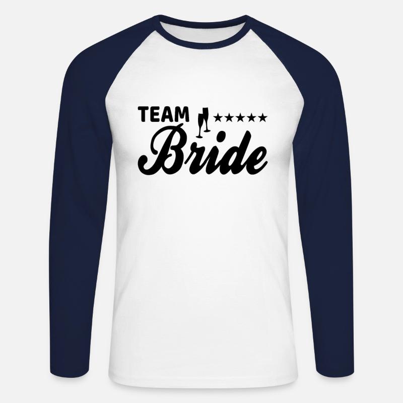 team bride Team Braut - Unisex Baseballshirt langarm - Weiß/Navy