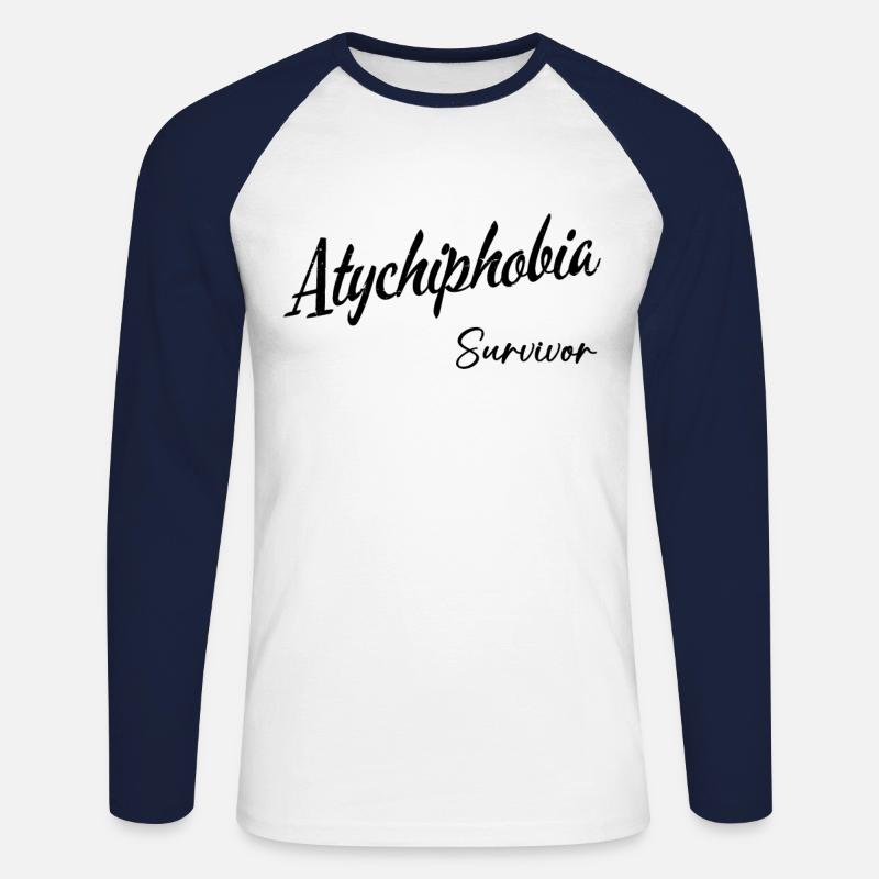 Atychiphobie-Überlebender - Unisex Baseballshirt langarm - Weiß/Navy