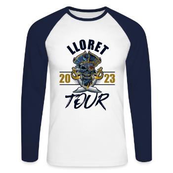 Lloret De Mar 2023 Skeleton - Unisex Long Sleeve Baseball T-Shirt - white/navy - Front - Nik (191cm)