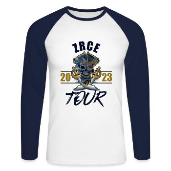 Zrce Party 2023 Skelett - Unisex Baseballshirt langarm - Weiß/Navy - Vorne - Nik (191cm)