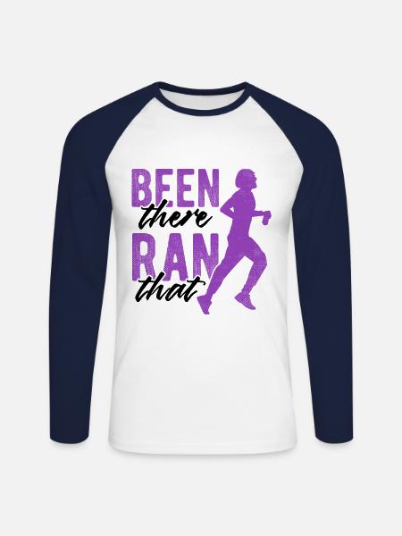 Läufer Joggen - Unisex Baseballshirt langarm - Weiß/Navy