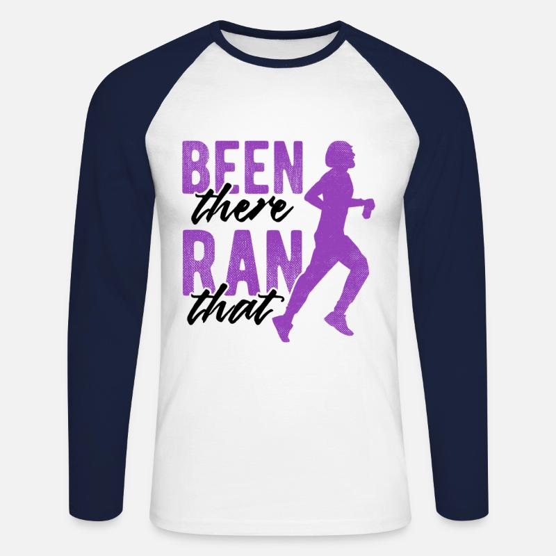 Läufer Joggen - Unisex Baseballshirt langarm - Weiß/Navy