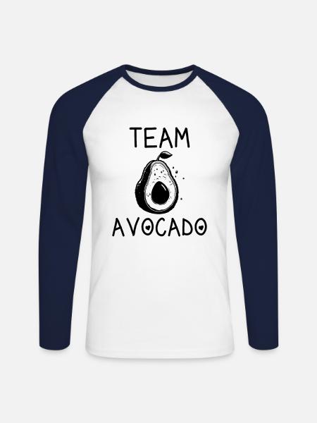 Team Avocado - Unisex Long Sleeve Baseball T-Shirt - white/navy