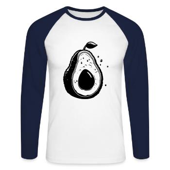 Avocado - Unisex Long Sleeve Baseball T-Shirt - white/navy - Front - Nik (191cm)