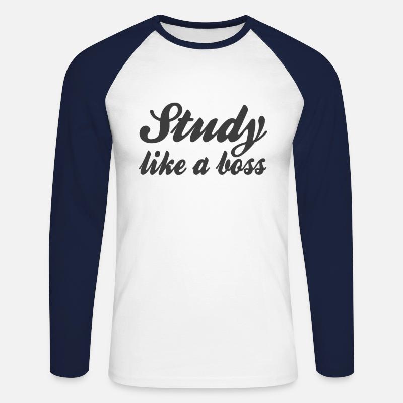 Studieren Spruch - Unisex Baseballshirt langarm - Weiß/Navy