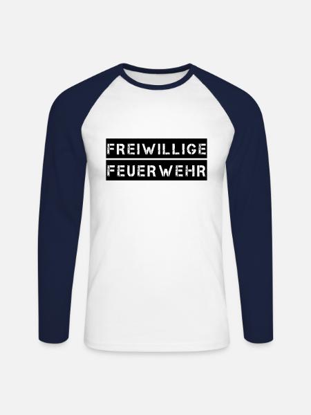 Freiwillige Feuerwehr - Unisex Baseballshirt langarm - Weiß/Navy